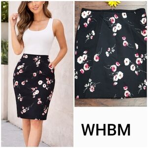 White House Black Market Women's Floral Pencil Skirt Size 12